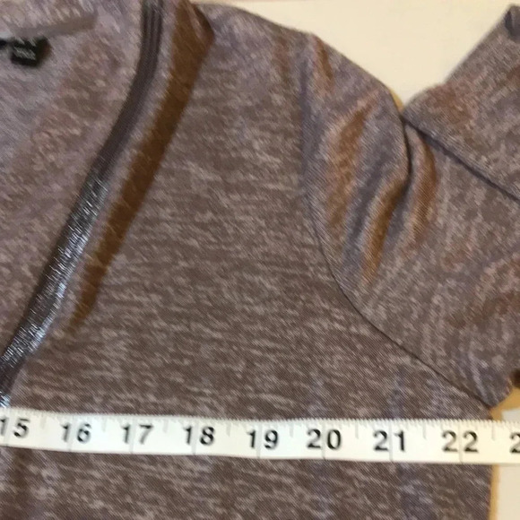 H by Halston Brown Open Front Split Back Faux Pocket Light Weight Cardigan-L - Picture 10 of 10